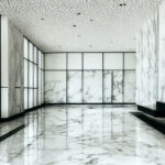 empty white marble wall and floor